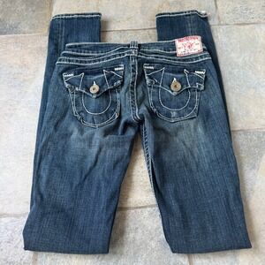 Y2K True Religion Julie Big T Jeans 26 – Vintage Made‎ in USA Low Rise Stretch